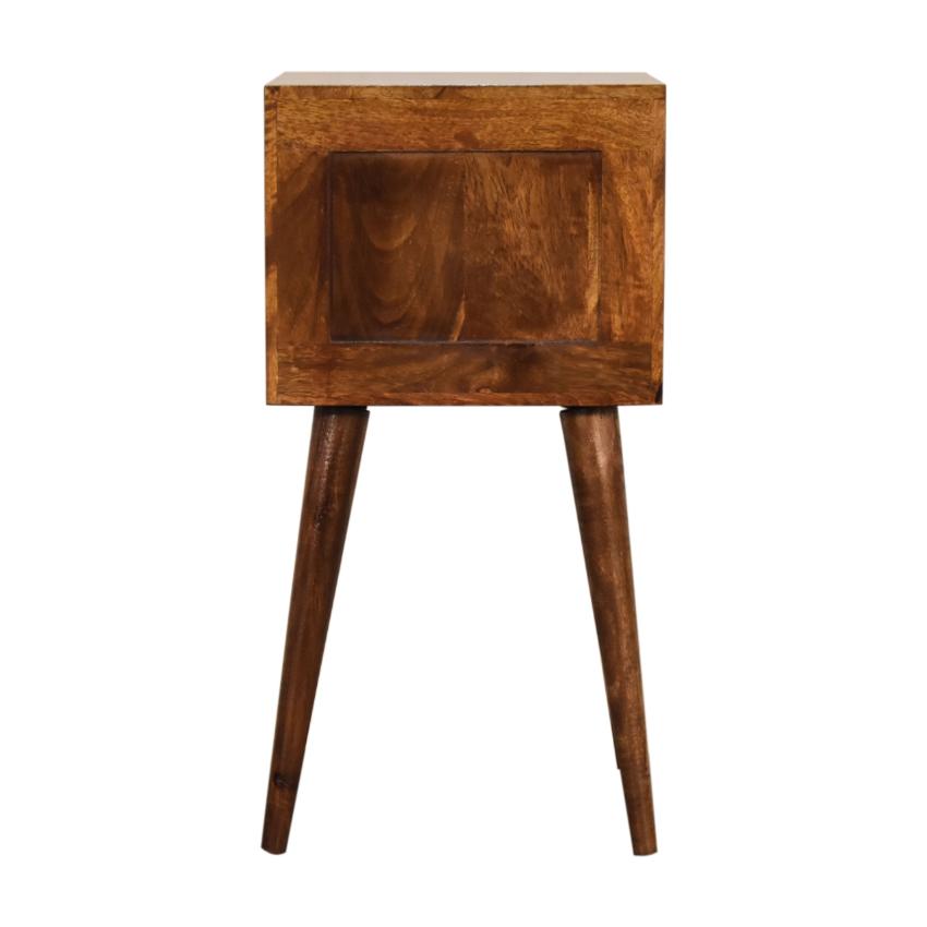 Marlow Mini Bedside Table | Solid Mango Wood | Chestnut | 2 Drawers