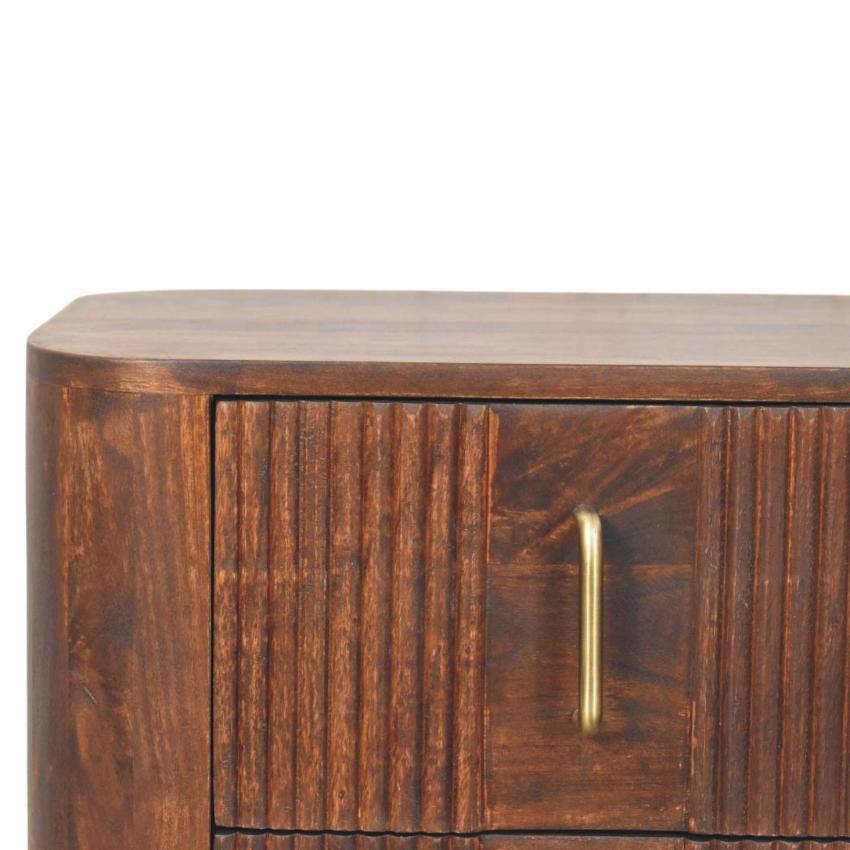 Marlowe Fluted Nightstand | Textured Bedside Table | Drawer Storage