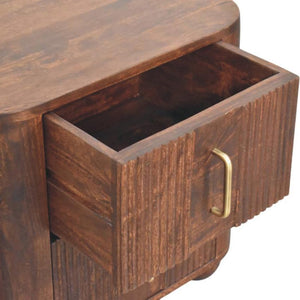 Marlowe Fluted Nightstand | Textured Bedside Table | Drawer Storage