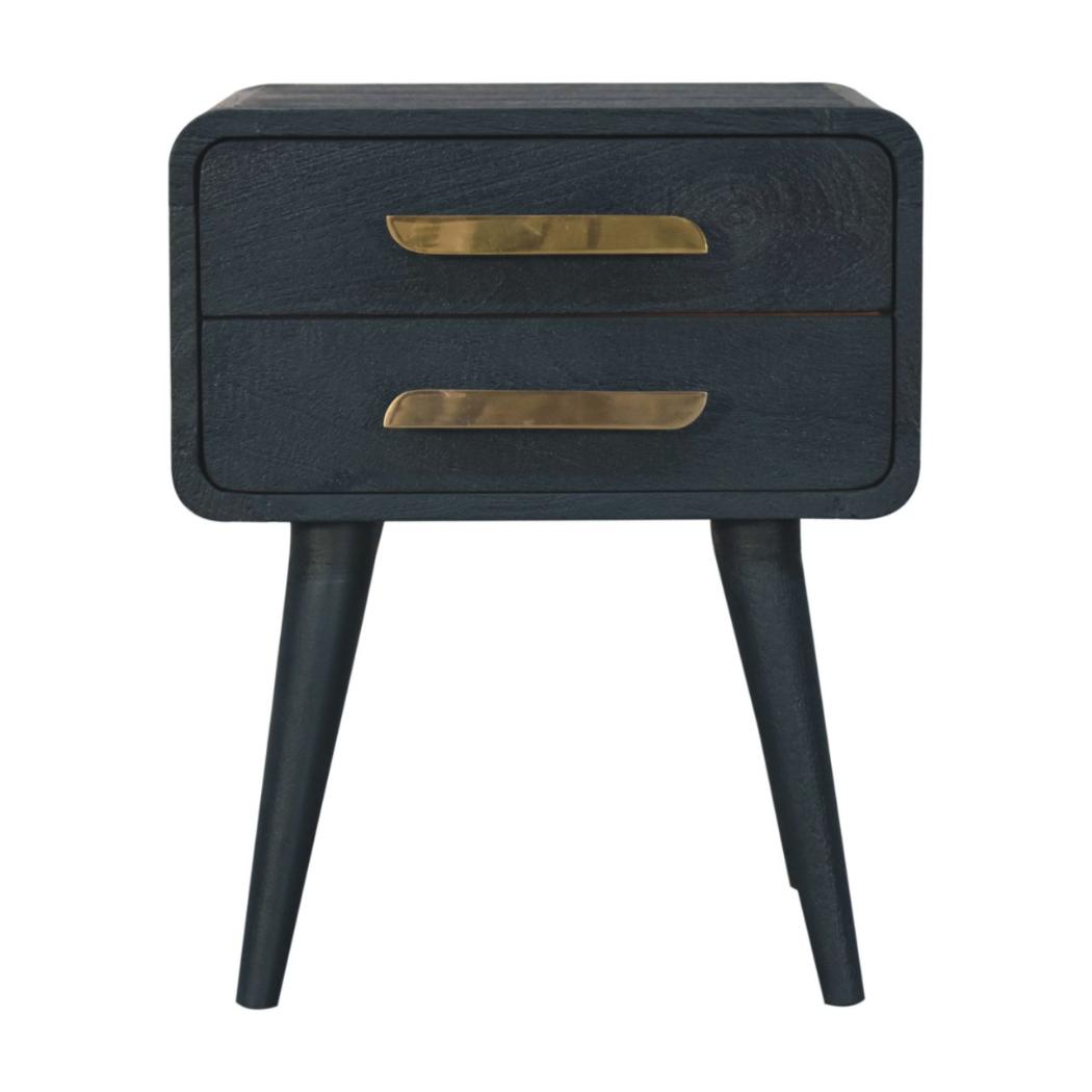 Midnight Teal Bedside Table | Solid Mango Wood | Painted Finish