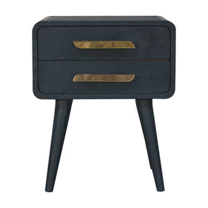 Midnight Teal Bedside Table | Solid Mango Wood | Painted Finish