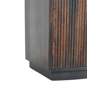 Milan Bedside Table | Solid Mango Wood | Velvet Mocha Finish | 1 Drawer Nightstand with Cabinet Storage