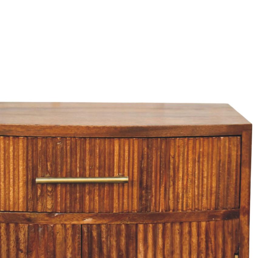 Milan Fluted Bedside Cabinet | Ribbed Timber Nightstand with Storage