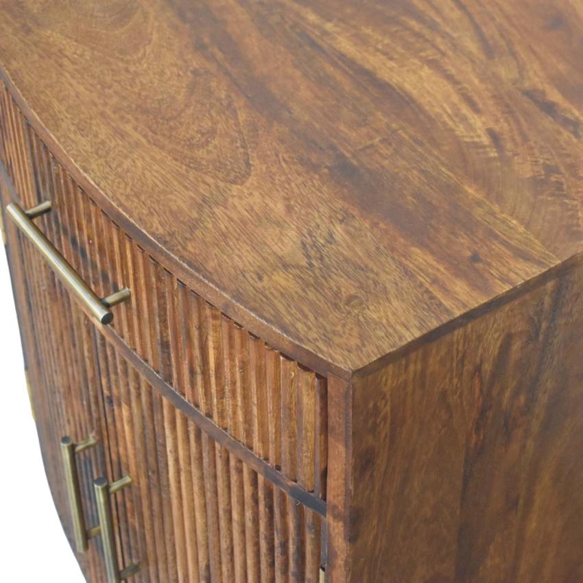 Milan Fluted Bedside Cabinet | Ribbed Timber Nightstand with Storage