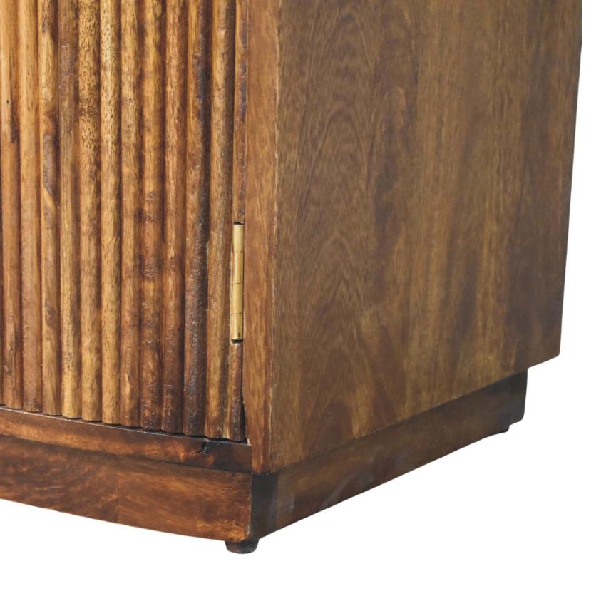 Milan Fluted Bedside Cabinet | Ribbed Timber Nightstand with Storage