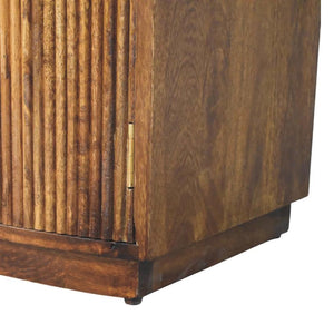 Milan Fluted Bedside Cabinet | Ribbed Timber Nightstand with Storage