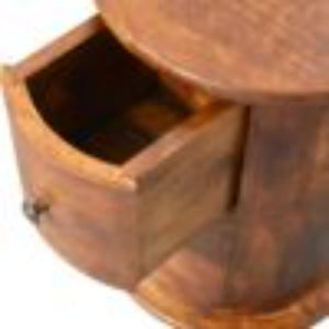 Mini 2 Drawer Drum Chest | Chestnut Finish | Rounded Bedroom Storage