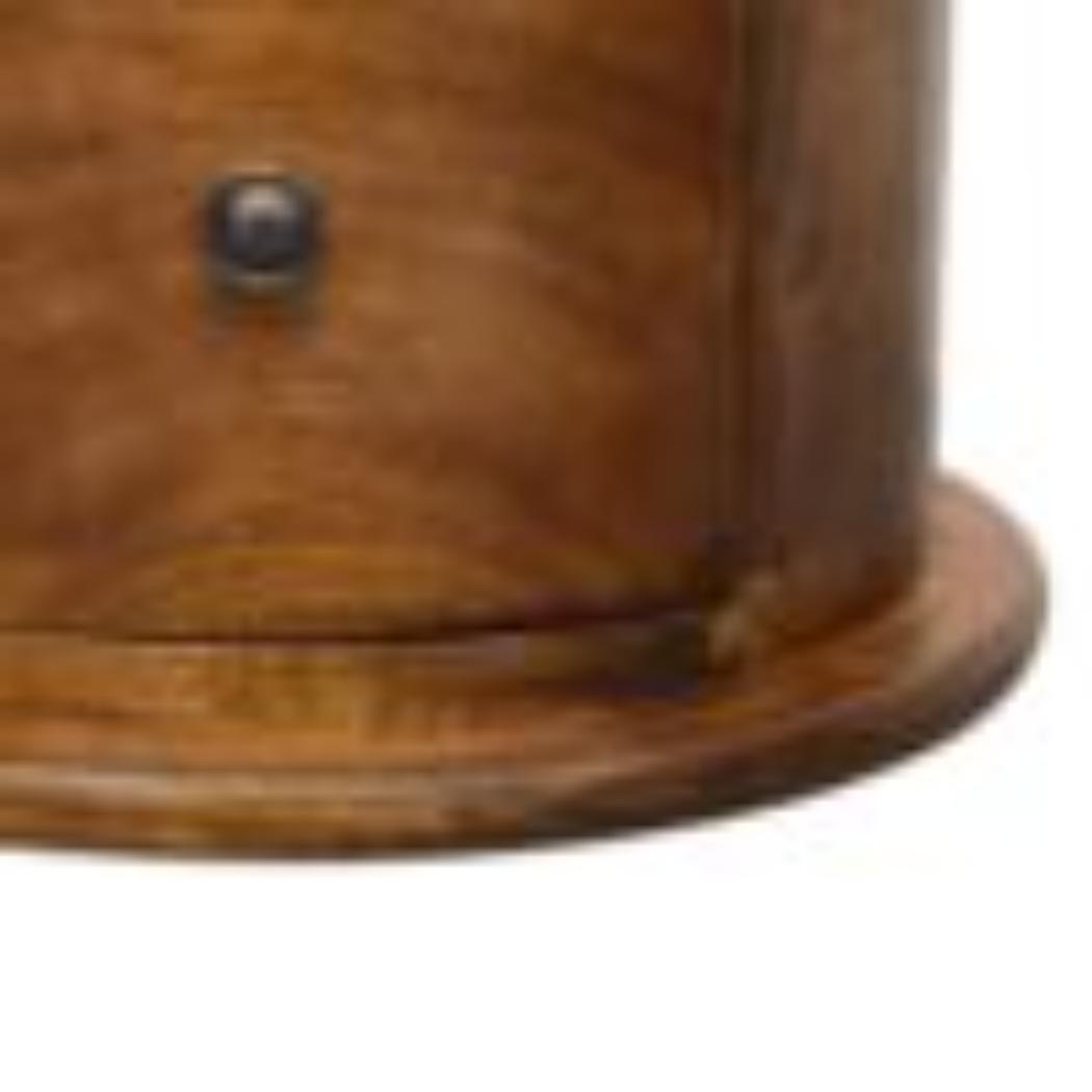 Mini 2 Drawer Drum Chest | Chestnut Finish | Rounded Bedroom Storage