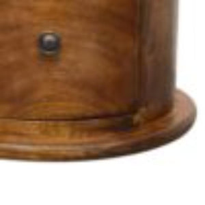 Mini 2 Drawer Drum Chest | Chestnut Finish | Rounded Bedroom Storage