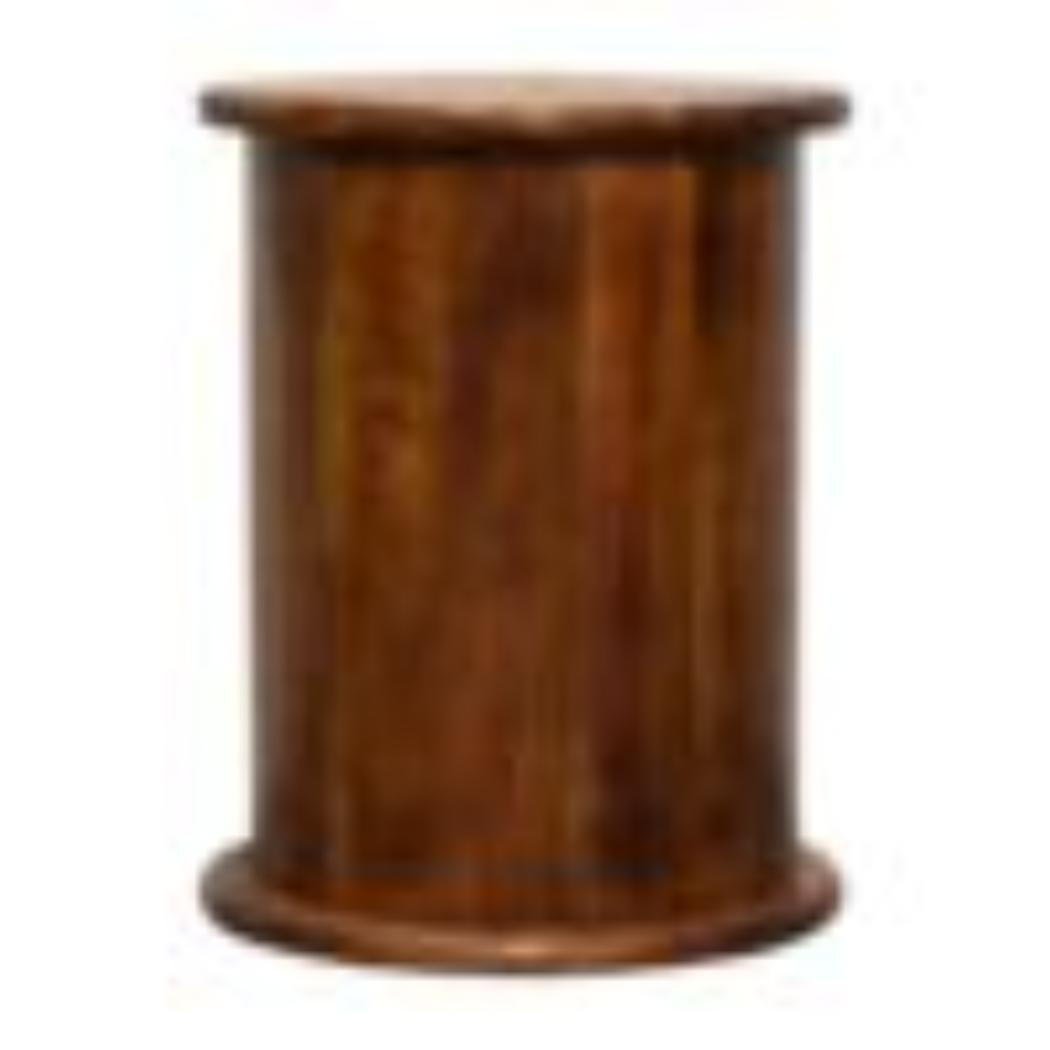 Mini 2 Drawer Drum Chest | Chestnut Finish | Rounded Bedroom Storage