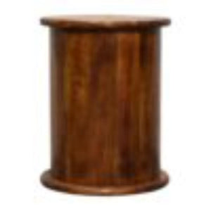 Mini 2 Drawer Drum Chest | Chestnut Finish | Rounded Bedroom Storage