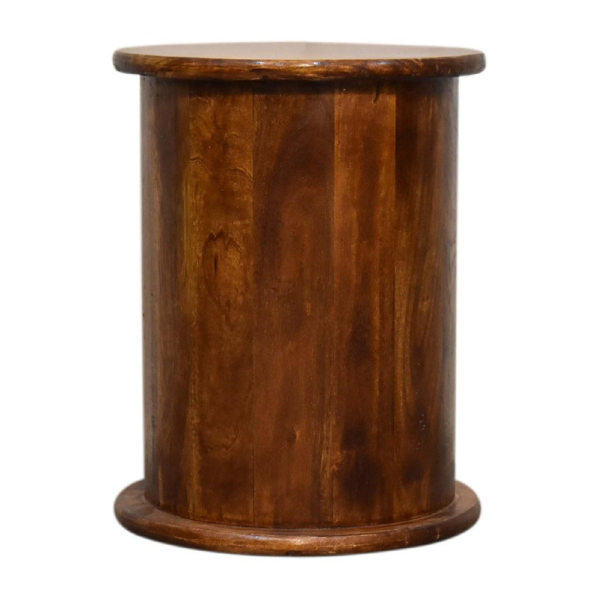 Mini 2 Drawer Drum Chest | Chestnut Finish | Rounded Bedroom Storage