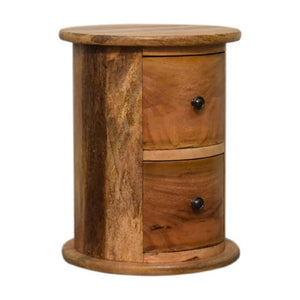 Mini 2 Drawer Drum Chest | Rounded Design | Compact Bedroom Storage