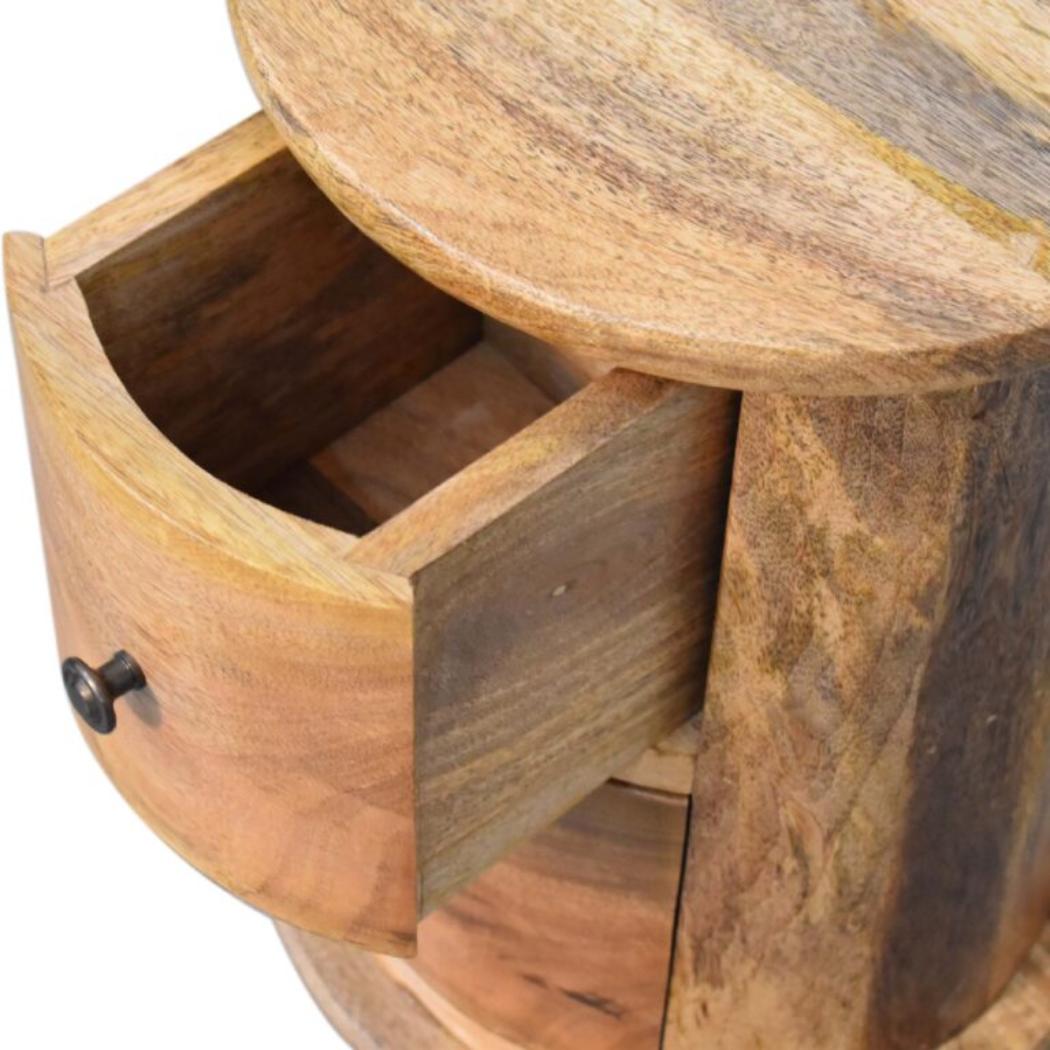 Mini 2 Drawer Drum Chest | Rounded Design | Compact Bedroom Storage