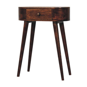 Mini Albion Bedside Table | Solid Mango Wood | California Walnut Finish | 1 Drawer Nightstand