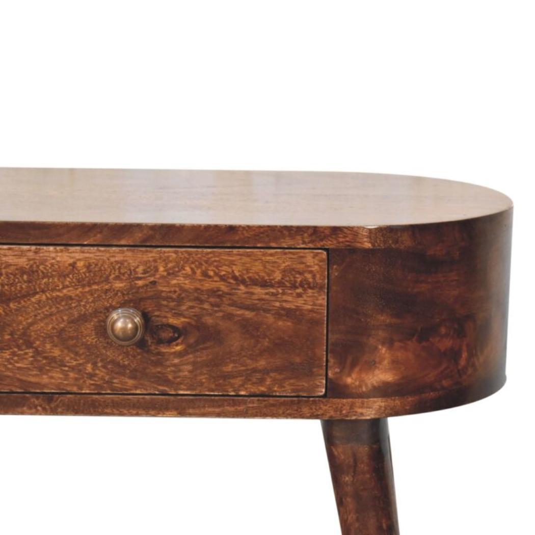 Mini Albion Bedside Table | Solid Mango Wood | California Walnut Finish | 1 Drawer Nightstand
