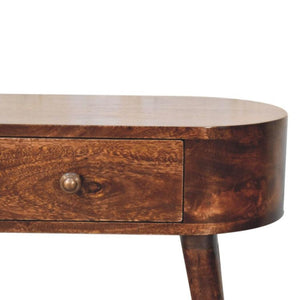 Mini Albion Bedside Table | Solid Mango Wood | California Walnut Finish | 1 Drawer Nightstand