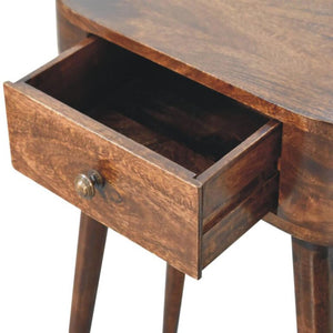 Mini Albion Bedside Table | Solid Mango Wood | California Walnut Finish | 1 Drawer Nightstand