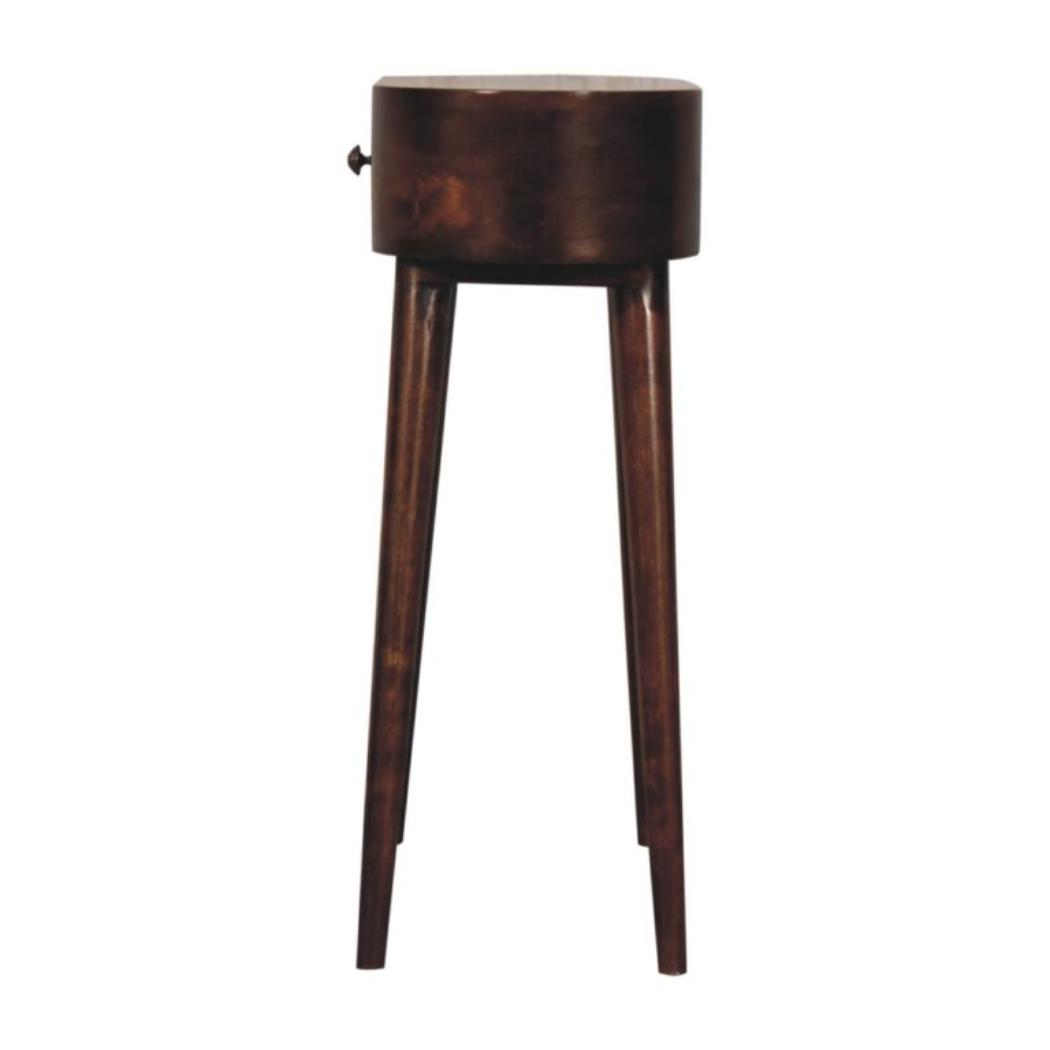 Mini Albion Bedside Table | Solid Mango Wood | California Walnut Finish | 1 Drawer Nightstand