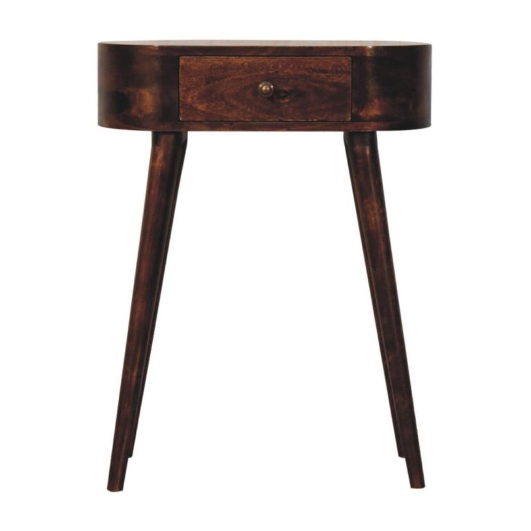 Mini Albion Bedside Table | Solid Mango Wood | California Walnut Finish | 1 Drawer Nightstand