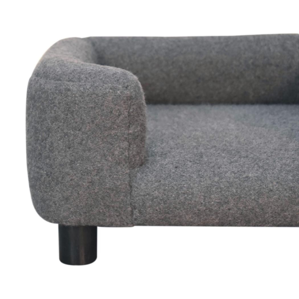 Mini Battleship Tweed Pet Sofa Bed | Upholstered Pet Lounger | Compact Dog & Cat Bed