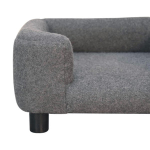 Mini Battleship Tweed Pet Sofa Bed | Upholstered Pet Lounger | Compact Dog & Cat Bed
