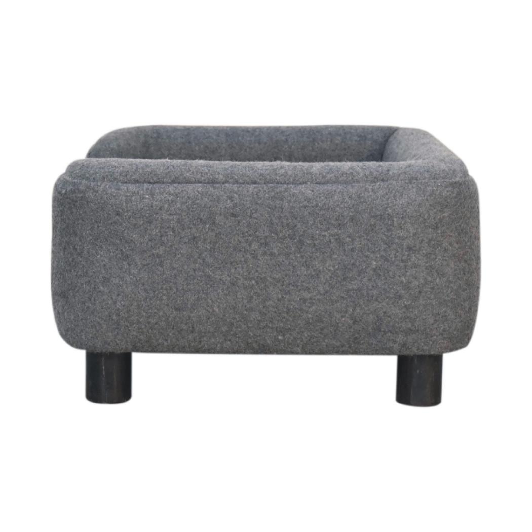 Mini Battleship Tweed Pet Sofa Bed | Upholstered Pet Lounger | Compact Dog & Cat Bed