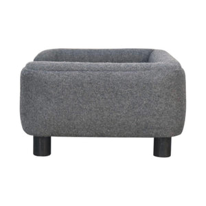 Mini Battleship Tweed Pet Sofa Bed | Upholstered Pet Lounger | Compact Dog & Cat Bed