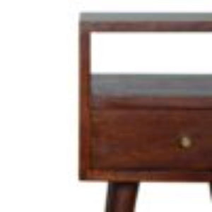 Mini Bedside Table | Solid Mango Wood | Cherry Finish | Compact Bedroom Storage