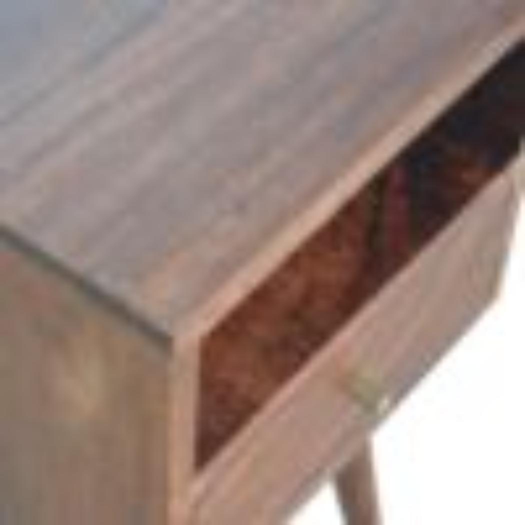 Mini Bedside Table | Solid Mango Wood | Cherry Finish | Compact Bedroom Storage