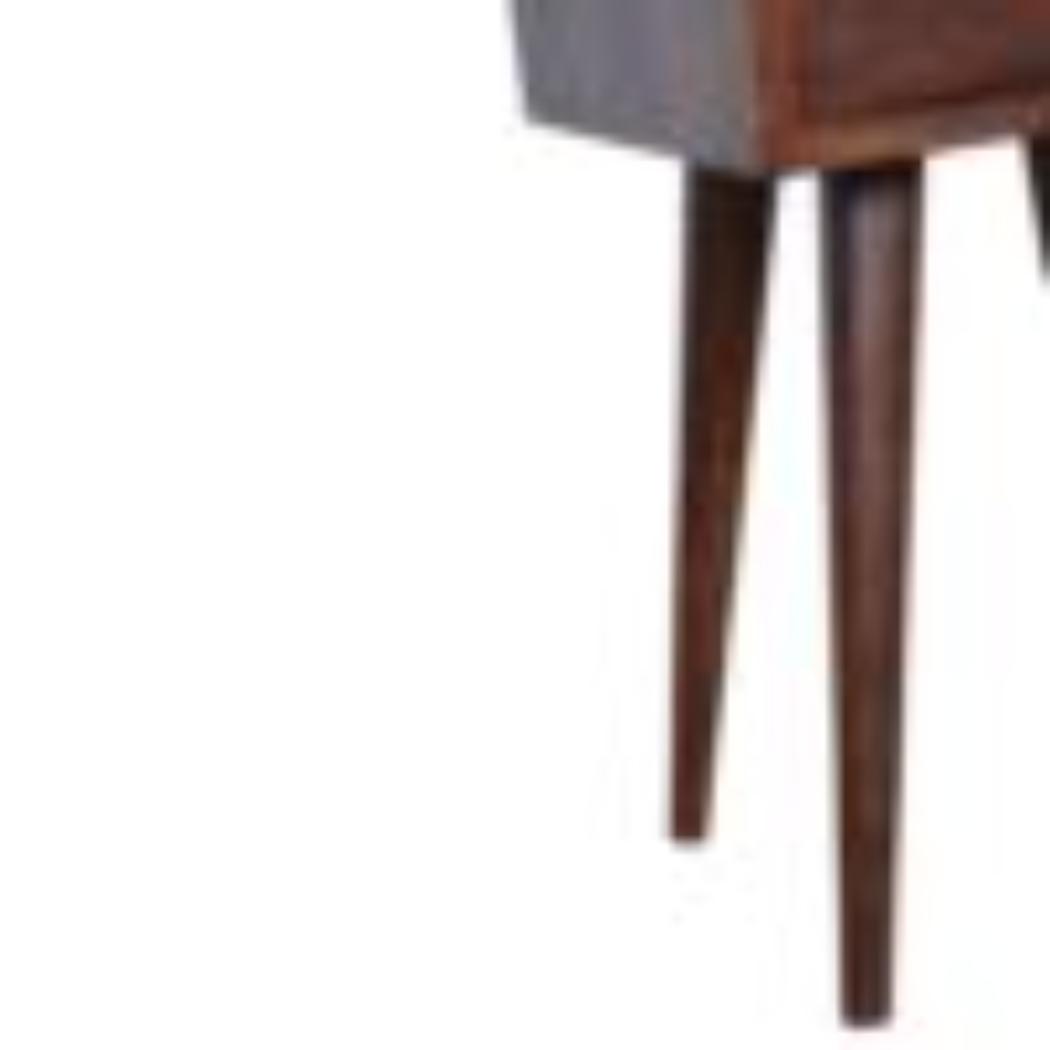 Mini Bedside Table | Solid Mango Wood | Cherry Finish | Compact Bedroom Storage