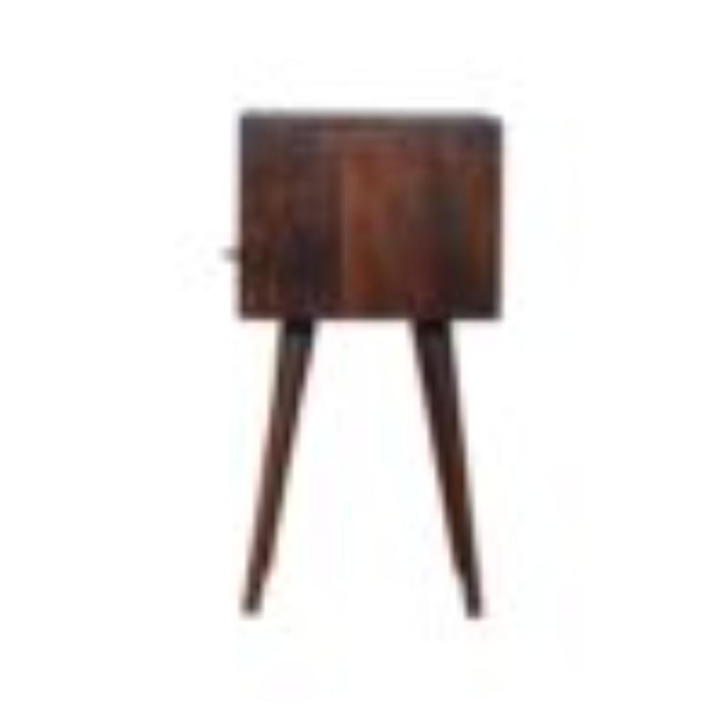 Mini Bedside Table | Solid Mango Wood | Cherry Finish | Compact Bedroom Storage