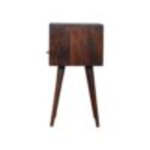 Mini Bedside Table | Solid Mango Wood | Cherry Finish | Compact Bedroom Storage