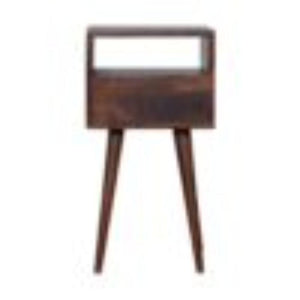 Mini Bedside Table | Solid Mango Wood | Cherry Finish | Compact Bedroom Storage