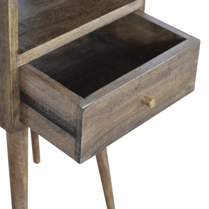 Mini Bedside Table | Solid Mango Wood | Grey Wash Finish | Compact Bedroom Storage