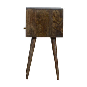 Mini Bedside Table | Solid Mango Wood | Grey Wash Finish | Compact Bedroom Storage