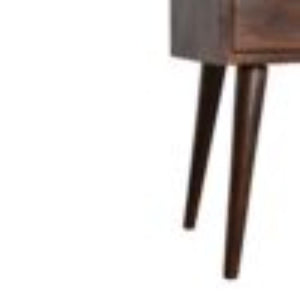 Mini Bedside Table | Solid Mango Wood | Walnut Finish | Compact Bedroom Storage