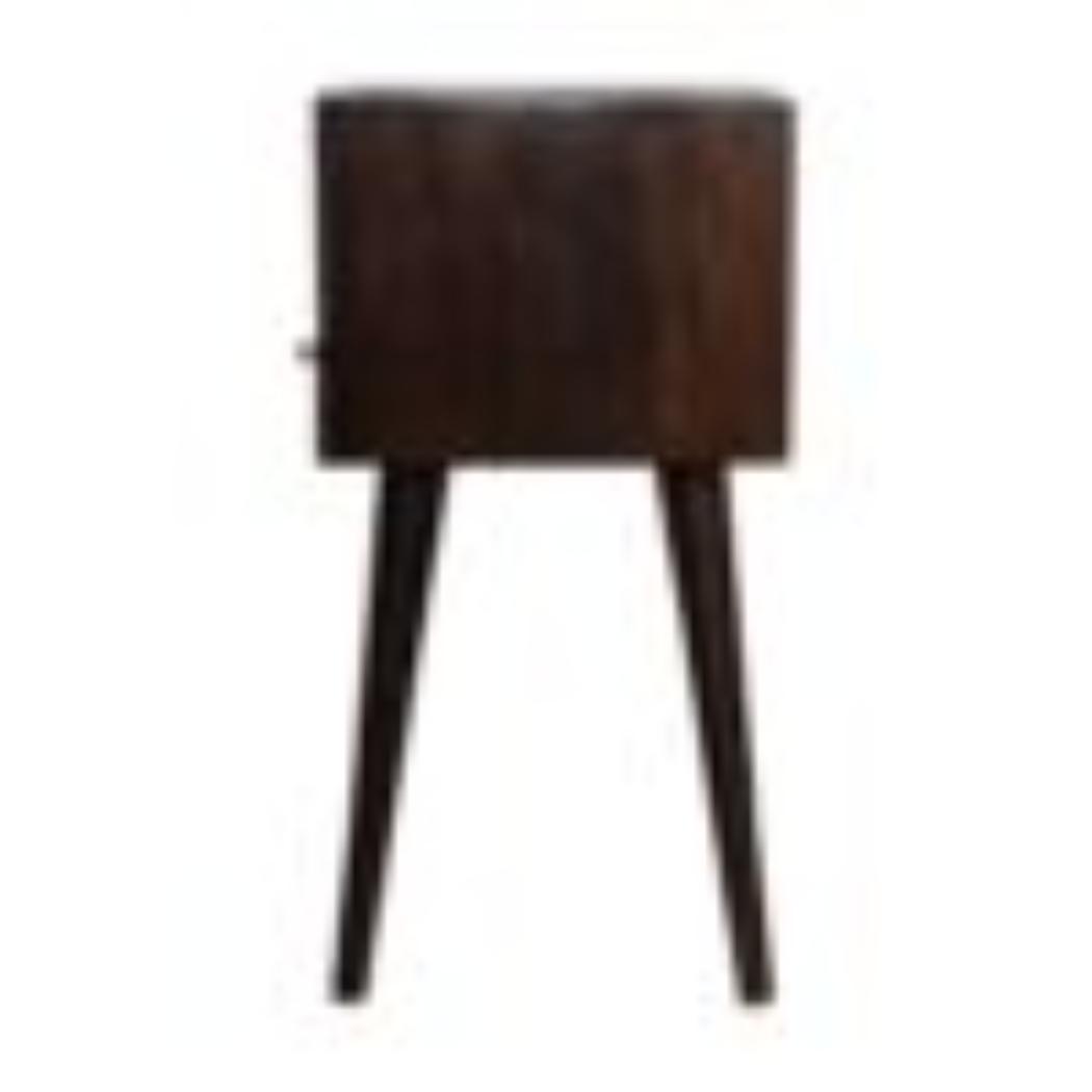 Mini Bedside Table | Solid Mango Wood | Walnut Finish | Compact Bedroom Storage