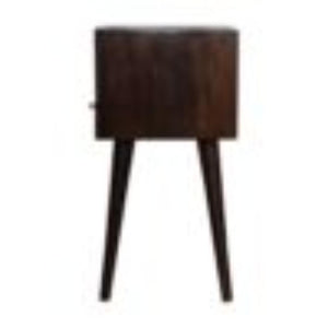 Mini Bedside Table | Solid Mango Wood | Walnut Finish | Compact Bedroom Storage