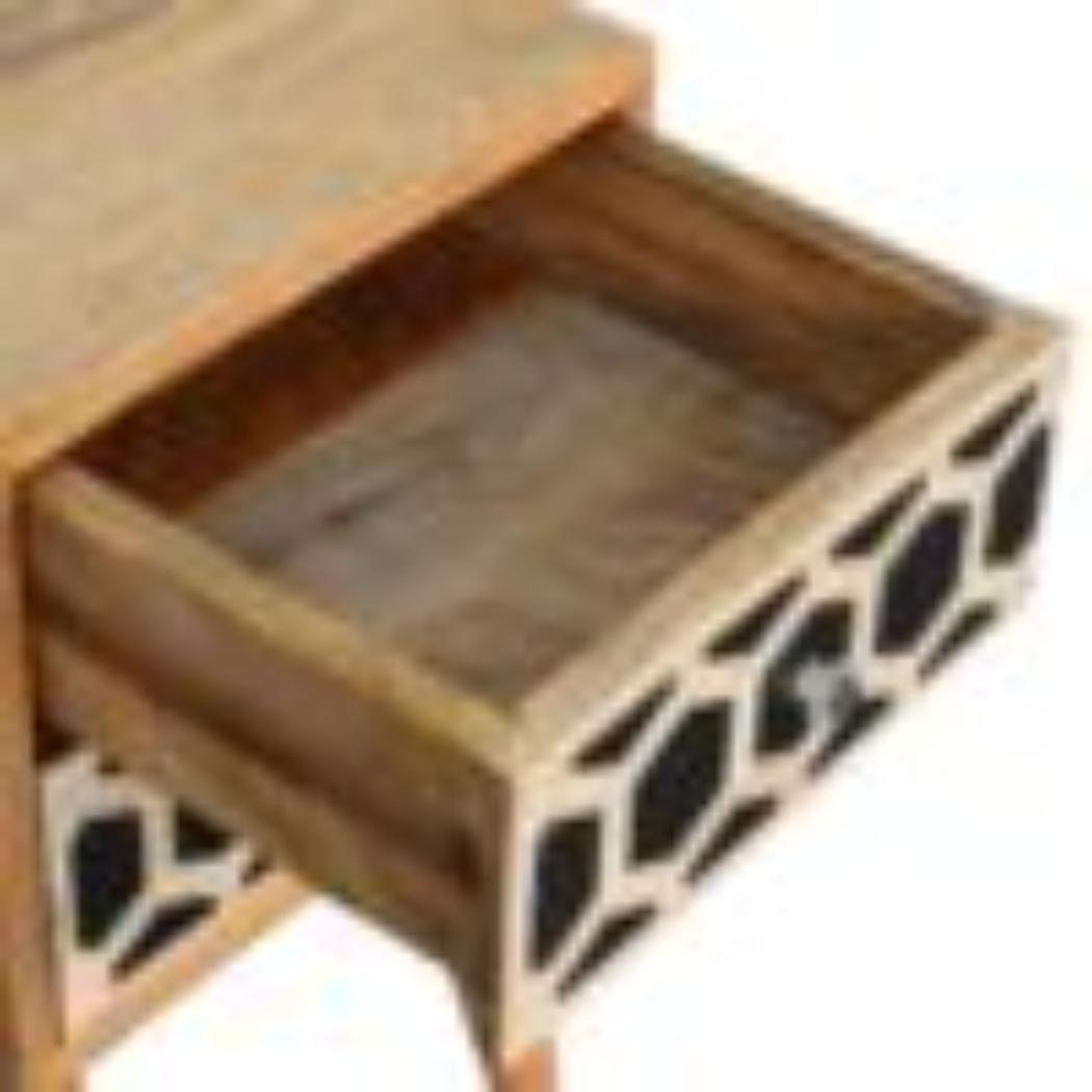 Mini Bone Inlay 2-Drawer Bedside | 2 Drawers | Handcrafted Storage