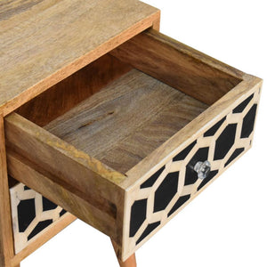 Mini Bone Inlay 2-Drawer Bedside | 2 Drawers | Handcrafted Storage