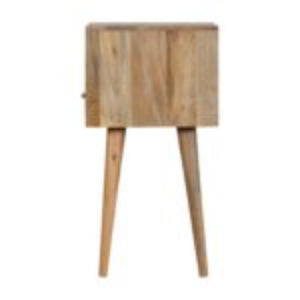 Mini Cement Chip Bedside Table | Solid Mango Wood | Single Drawer Storage
