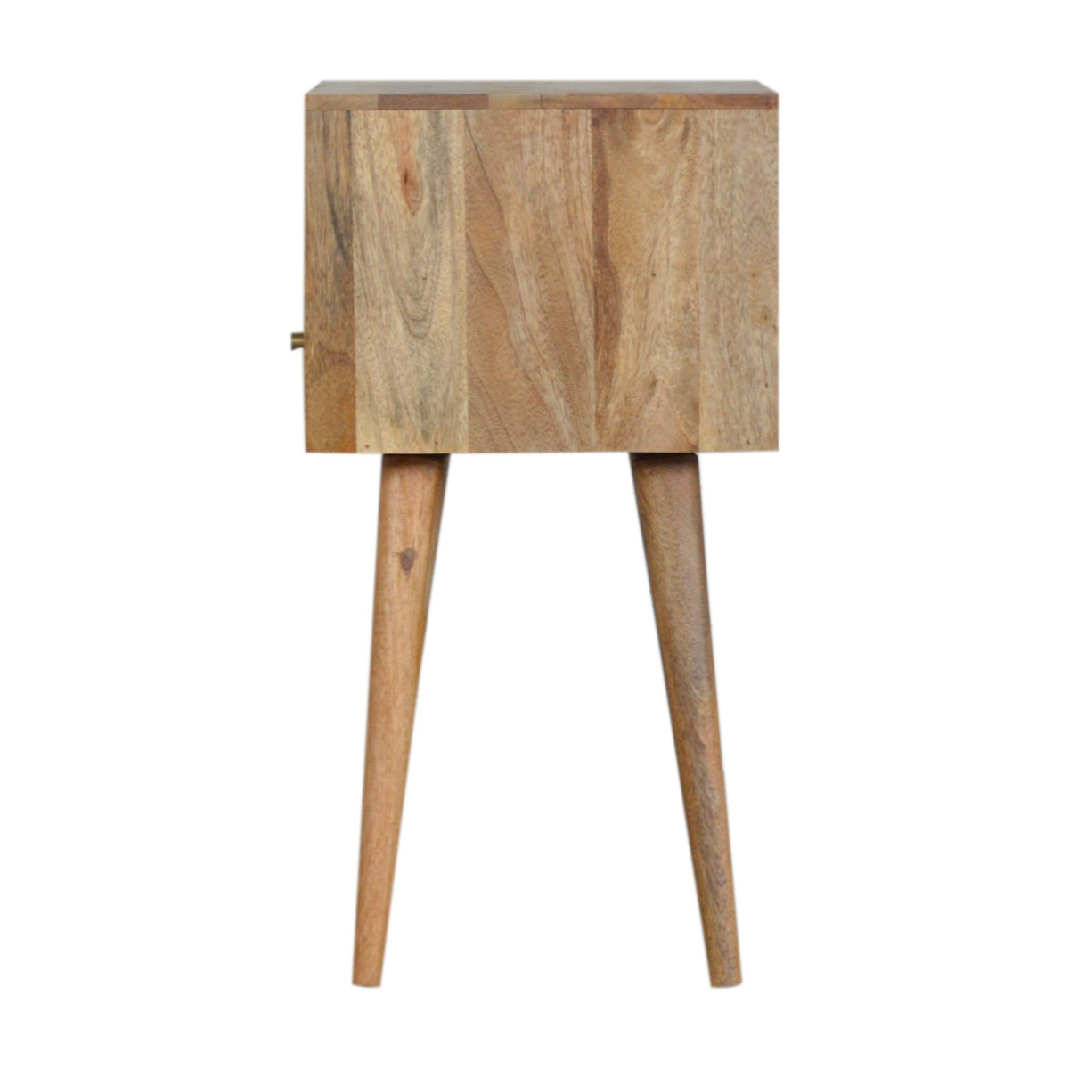 Mini Cement Chip Bedside Table | Solid Mango Wood | Single Drawer Storage