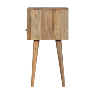 Mini Cement Chip Bedside Table | Solid Mango Wood | Single Drawer Storage