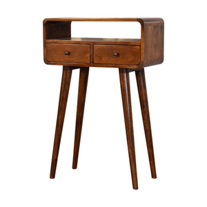 Mini Chestnut Console Table | Solid Mango Wood | Compact Entryway Table