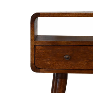 Mini Chestnut Console Table | Solid Mango Wood | Compact Entryway Table