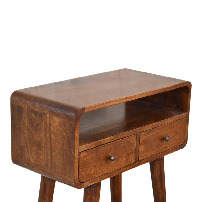Mini Chestnut Console Table | Solid Mango Wood | Compact Entryway Table