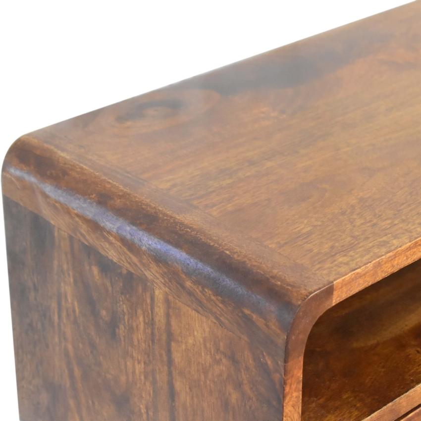 Mini Chestnut Console Table | Solid Mango Wood | Compact Entryway Table