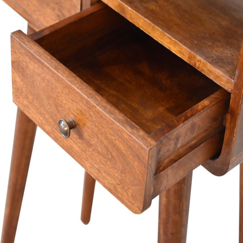 Mini Chestnut Console Table | Solid Mango Wood | Compact Entryway Table