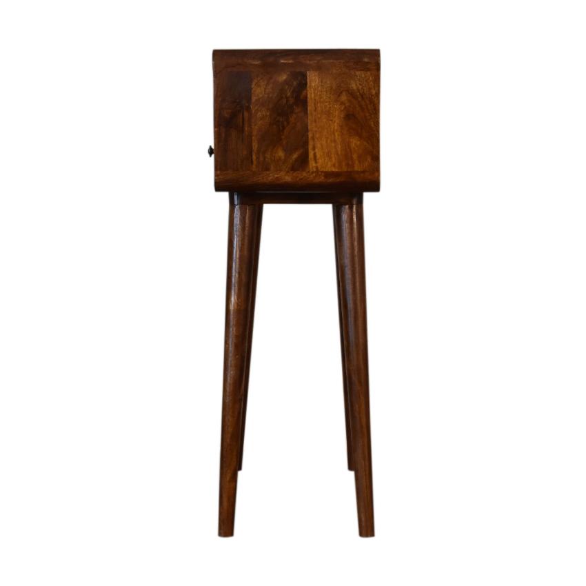 Mini Chestnut Console Table | Solid Mango Wood | Compact Entryway Table